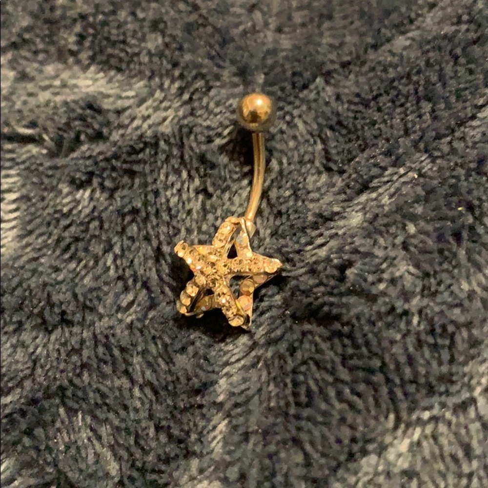 Silver bellybutton ring